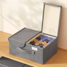 Foldable Storage Bins, Fabric Storage Boxes with Lids Handles Storage Organizers for Toys Shelves Clothes Papers Books, Gray Small Home Organization