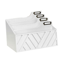 Mail Organizer Countertop Accessories 4 Compartments Letter Holder Letter Sorter White