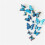 3D Butterfly Wall Decor Blue Stickers 12pcs 1