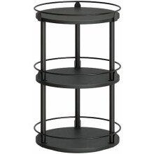 3-Tier Rotating Spice Rack Organizer, Industrial Turntable for Cabinet/Countertop/Pantry, Black SR23BK