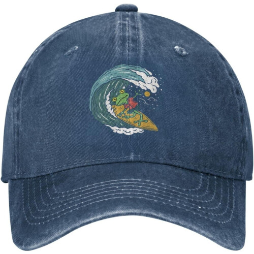 Καπέλο μπέιζμπολ Vintage Frog Surfing Denim – Ρυθμιζόμενο