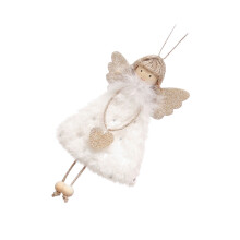 3Pcs White Angel Girl Plush Hanging Pendant Christmas Decoration
