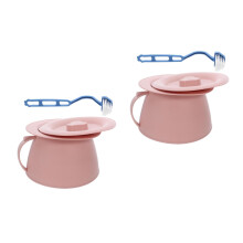 2Pièces Pot Potty Rose PP Portable Avec Couvercle Pour