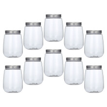 10Pcs Transparent Drink Bottles Pet Material Simple Milk Tea Storage