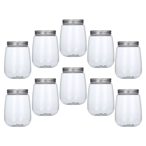 10Pcs Sturdy Pet Bottles Clear Beverage Container
