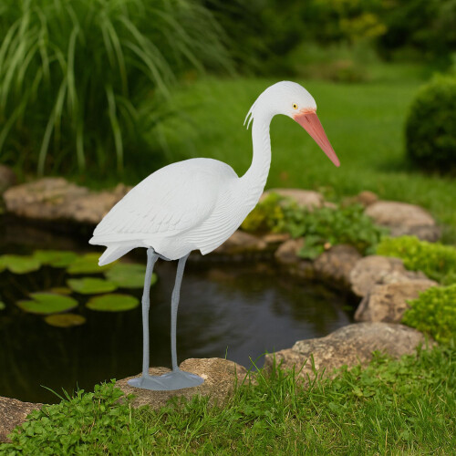 Heron Decoy for Dambeskyttelse - Hvid, holdbar plast