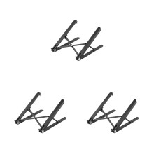 3Pcs Lightweight Black Laptop Folding Stand for Home and Office Use