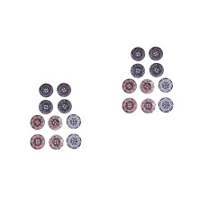 20Pcs Coffee Color Wooden Buttons Large Round Carved Pattern for Decor