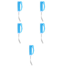 5Pcs Sky-Blue Elderly Auxiliary Forks Ergonomic Anti-Spill Utensils