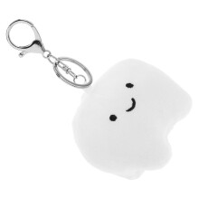 Porte-clés en peluche en forme de dent pour enfants, adorable mini animal en peluche, accessoire blanc fait main de format portable