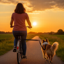 Hundefahrradleine mit Abstandshalter - Flexibel, einfach zu installieren