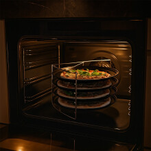 Pizza-Backblech-Set mit Rost - antihaftbeschichtet, perforiert
