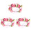 3Pcs Pink Fabric Simulation Rose Hair Ornaments Decorative Accessories 1