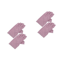 2Pairs Purple Fingerless Uv Protection Gloves Breathable Gel Manicure