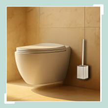 Flache Toilettenbürste mit Wandhalterung