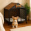 Dog Cage with Wheels - Wood-Effect and Metal 1