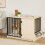 Indoor Dog Crate, Wood Effect, 2 Bowls, Medium Size 1