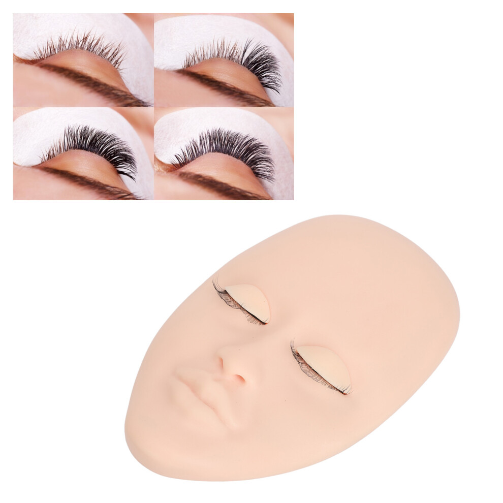 Eyelash Extension Face Mannequin Head 3 Pairs Removable Eyelids Pink