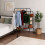 Clothes Rack on Wheels with Double Rails and Shelves 1