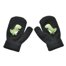 AWZXDE Kids Winter Gloves for Toddlers 1-3Y, Thermal-Lined Knitted Dinosaur Mittens, Soft & Grip-Friendly, Compatible with Cold Weather Play