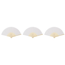 18Pcs White Chinese Folding Fans Blank DIY Painting Kids Hand Fans