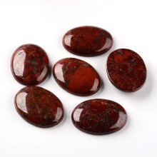Soikeat luonnonkivet, breksiatut jaspis-kabochonit, 40x30x8mm