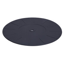 Antistatische siliconen draaitafelmatten voor vinylplatenspelers met trillingsdemping en geluidsreductie.