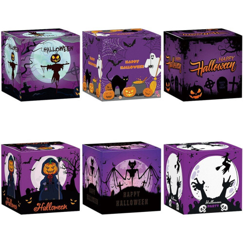 Halloween paper gift boxes pumpkin ghost witch 6 pcs