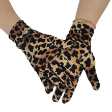 Stilfulde leopardprinthandsker i blød polyester til mænd og kvinder, vindtætte, moderigtige håndklæder
