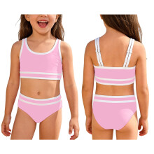Badeanzug Mädchen Zweiteiler Bademode Schnelltrocknende Bademode Sommer Süßer Bikini 9-10 Jahre