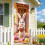 Capa de porta decorativa com coelho, 180 x 89 cm (71 x 35 polegadas), cenário de Páscoa. 1