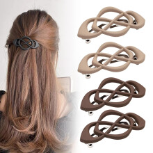 Paquete de 4 pinzas para el cabello francesas vintage con diseño de carey
