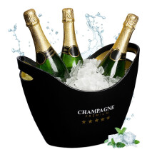 Champagner-Eiskübel, 8L Schwarz/Gold, Getränkekühler
