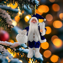 Black Santa Claus Christmas Ornament Acrylic 1 Piece