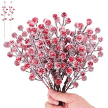 Künstliche rote Beerenzweige, 20 cm, 20 Stück