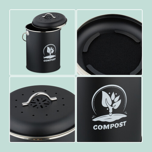 Compost Bin with Odour Filter, 5.5 Litre Capacity