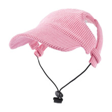 Solhatt i manchester med justerbar rem, UV-skyddande mössa för hund och katt för sommarpromenader och stranden – XL, rosa, kompatibel med hundar