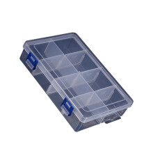 Transparent 8 Section Storage Case Multipurpose 8 Cell Plastic Organizers Box for Students Homemakers & Office Workers