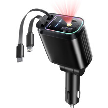 Écouteurs Starlight rétractables avec câbles rétractables, compatibles avec les téléphones 4 en 1 de toit, 2 ports et motif ciel étoilé.