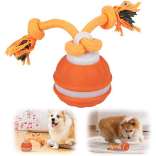 Brinquedo para cães Power Tail 2.0 – Bola elétrica rolante com apito e corda, versão atualizada de 2025, compatível com gatos e cães de