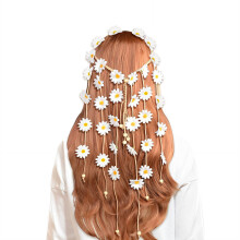 DESIGNICE Haarbanden Elegante & Vloeiende Boheemse Haarband, Kwastjes Decoratie Lichtgewicht & Comfortabele Bloem Zonnebloem Haarringen, Stijl 2,
