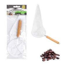 Clearance Strainers under $5,Wooden Handle Coffee Cloth Filter White 1 Piece Coffee Cloth Handle With Filter Bag Drip Coffee Brewing Pot Set