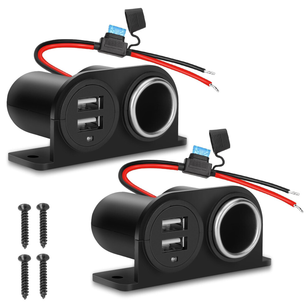 12V Dual Usb Cigarette Lighter Splitter With Blade Fuse 2 939152587735