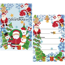 Cartes d'invitation de Noël style rustique vintage (50 pièces)