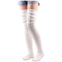 Chaussettes de compression pour femmes – Automne/Hiver en maille, montantes, avec pompons thermiques, douces et confortables, empilables