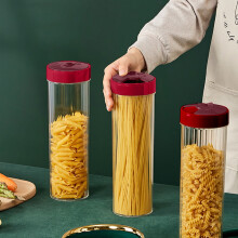 Contenitore per pasta alto, trasparente e a tenuta d'aria con coperchio – Senza BPA, impilabile, per spaghetti, farina, cereali, chicchi di caffè;