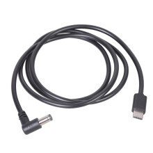 Cabo USB-C com ângulo de 90 graus, conectores DC de 5,5 x 2,5 mm, cabo de alimentação de 3 A para projetores, impressoras e luzes LED.