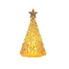 4er-Set Kristall-Weihnachtsbaumlichter, farbwechselnde Acryl-Mini-Weihnachtsbaumdekorationen für den weihnachtlichen Tisch im Innenbereich