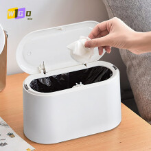 Mini poubelle avec couvercle, petite corbeille à déchets amovible en plastique, poubelle de comptoir escamotable pour salle de