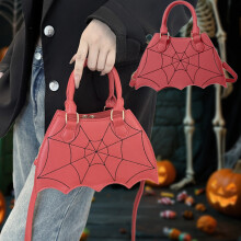 Geantă crossbody în formă de liliac - Geantă din piele PU cu tematică de Halloween, portofel cu curea reglabilă cu lanț, portofel cu mai multe